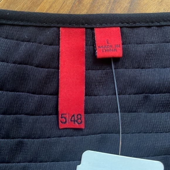 Nwt Saks Fifth Avenue Women’s 5/48 Ombré maroon black ruffle racerback tanktop L - Picture 11 of 12